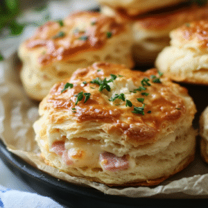 Ham and Cheese Butter Swim Biscuits