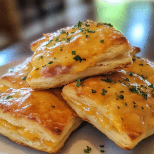 Ham and Cheese Butter Swim Biscuits