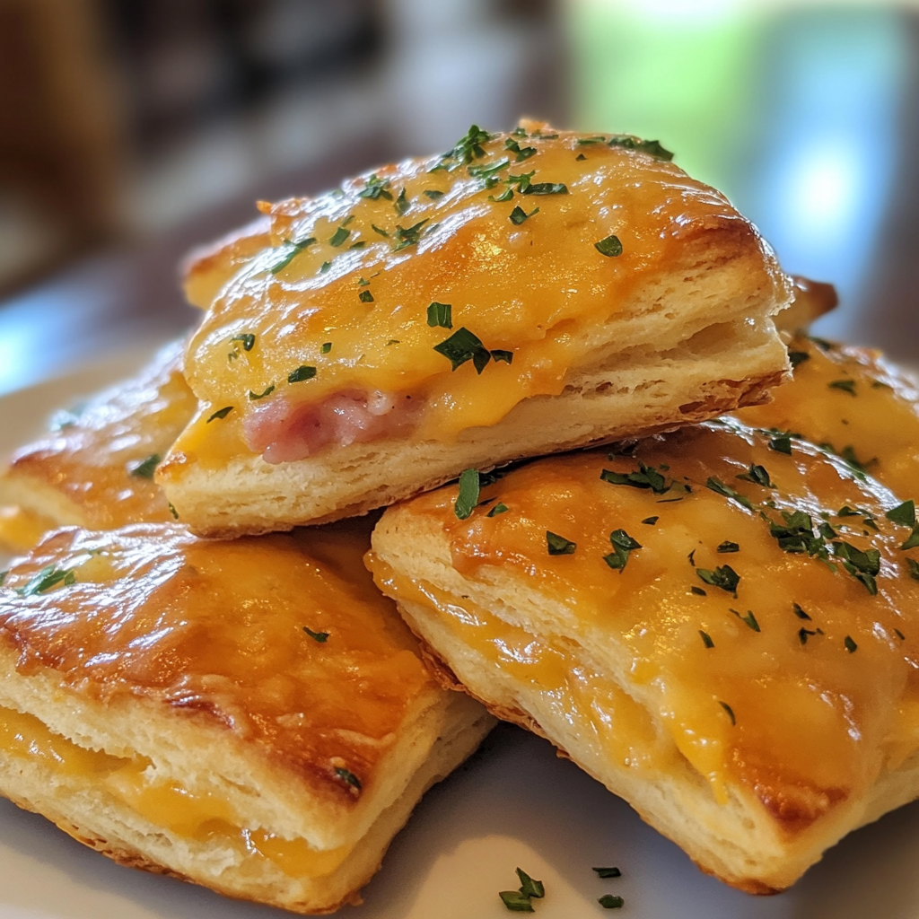 Ham and Cheese Butter Swim Biscuits