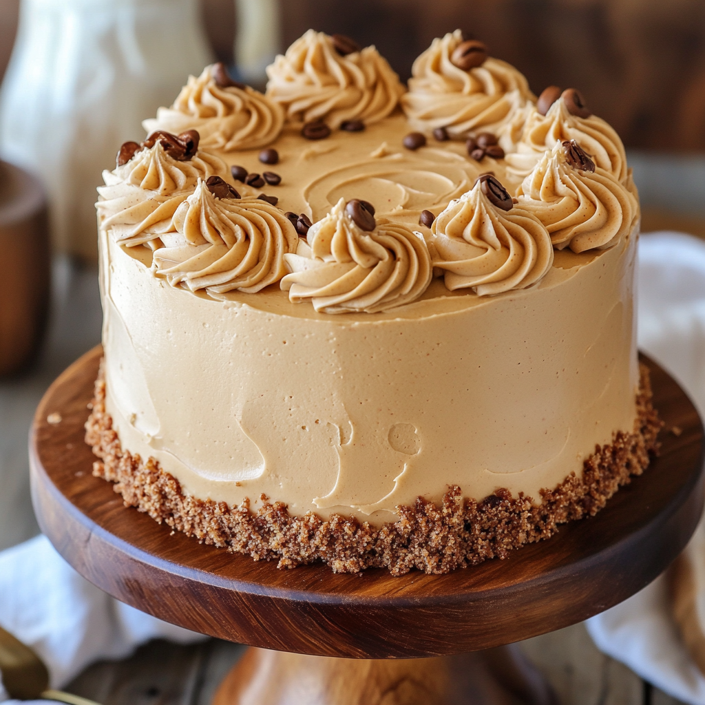 Irresistible Caramel Coffee Buttercream Cake
