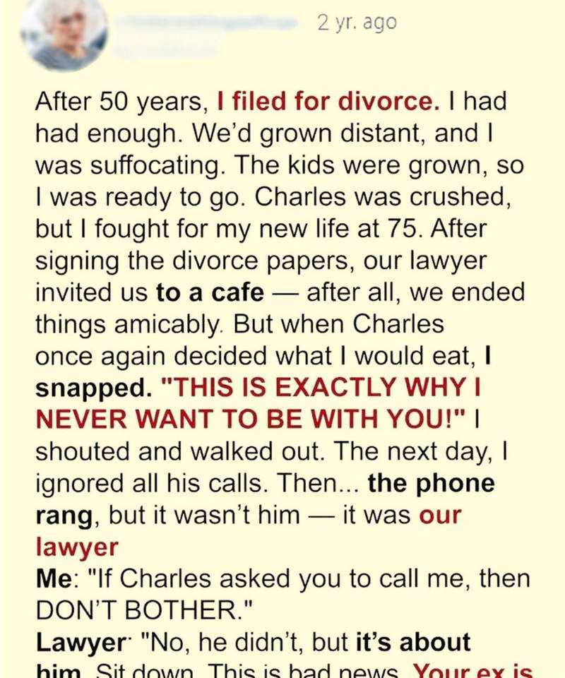 After 50 Years of Marriage, I Asked for a Divorce, Then His Letter Broke My Heart 25 hnfd